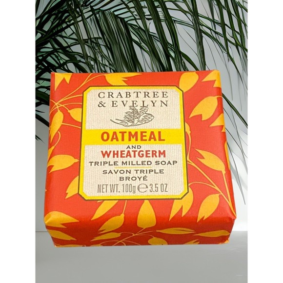 Crabtree & Evelyn Oatmeal And Wheatgerm Triple Milled Bar Soap 100g 3.5 Oz X 2 - Picture 2 of 4